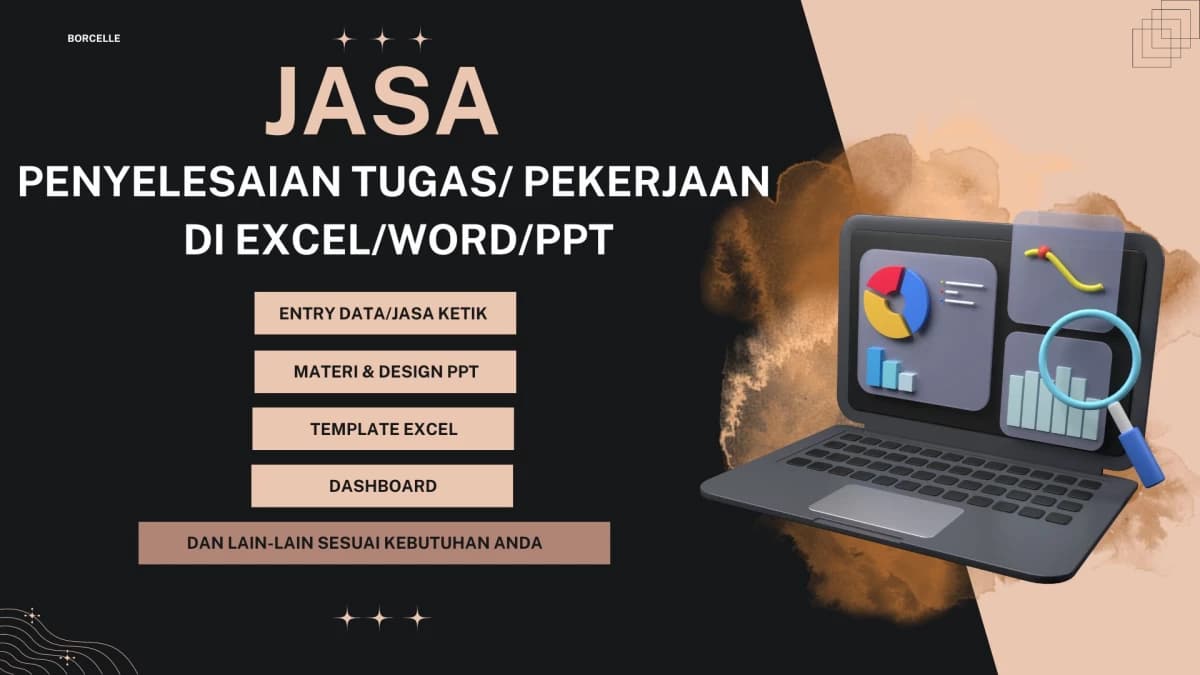 Menerima jasa ketik, pengolahan/template excel/dashboard dan pembuatan PPT