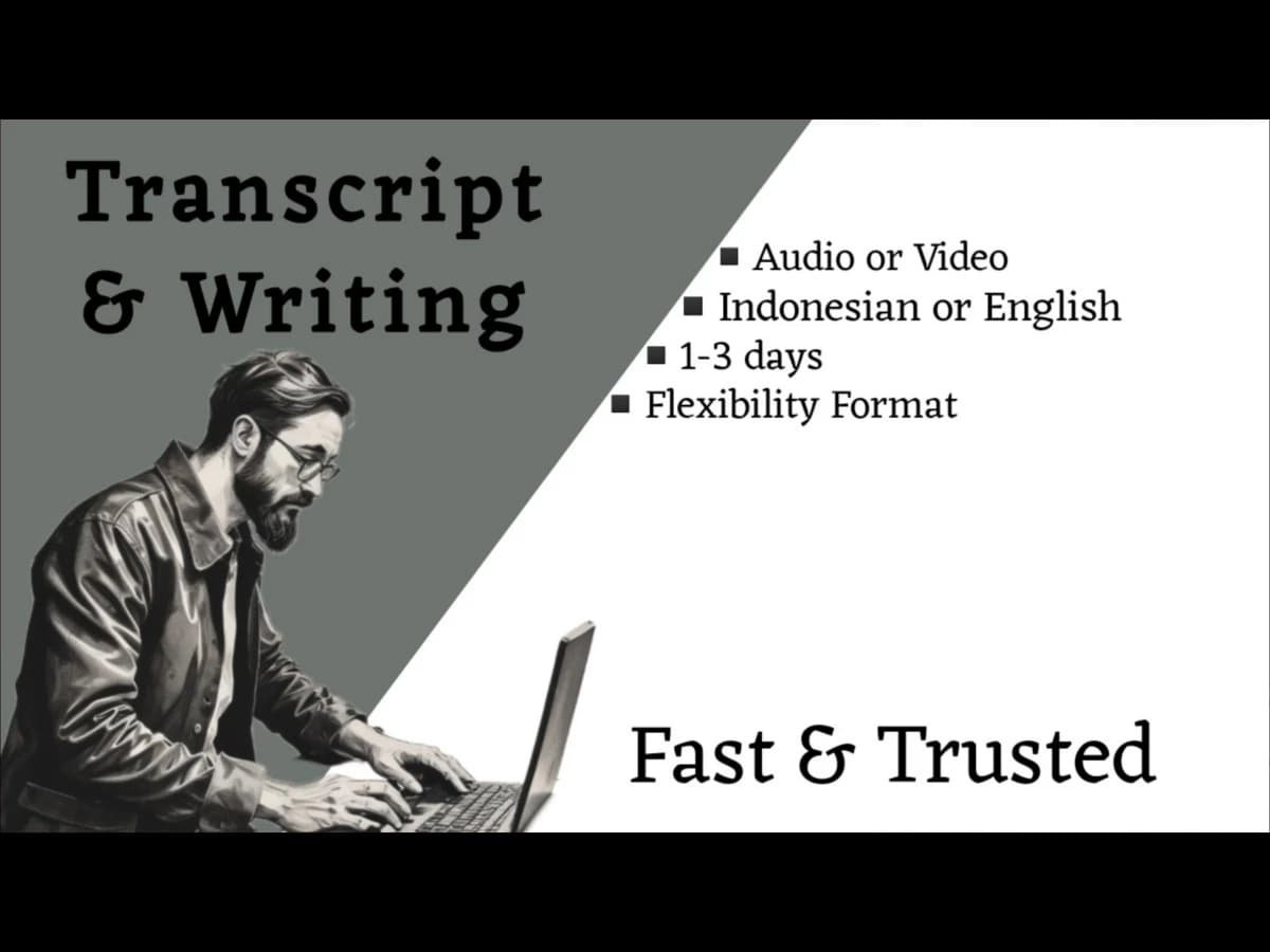 Writing and Transcript Audio-Text in all Format