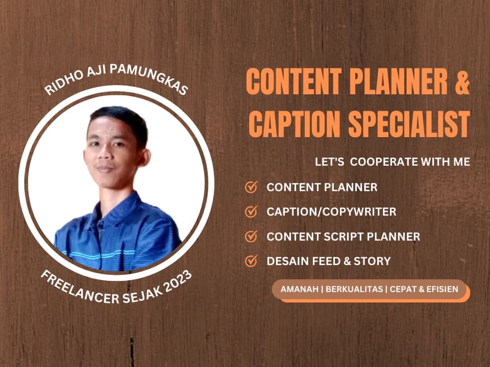Jasa Pembuatan Content Planner, Caption Sosial Media dan Script Writer